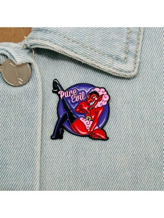 Other Other - ⭐New Oz Pure Evil HIM Enamel Pin Sexy Lady Lapel Power Puff Girls Character Red